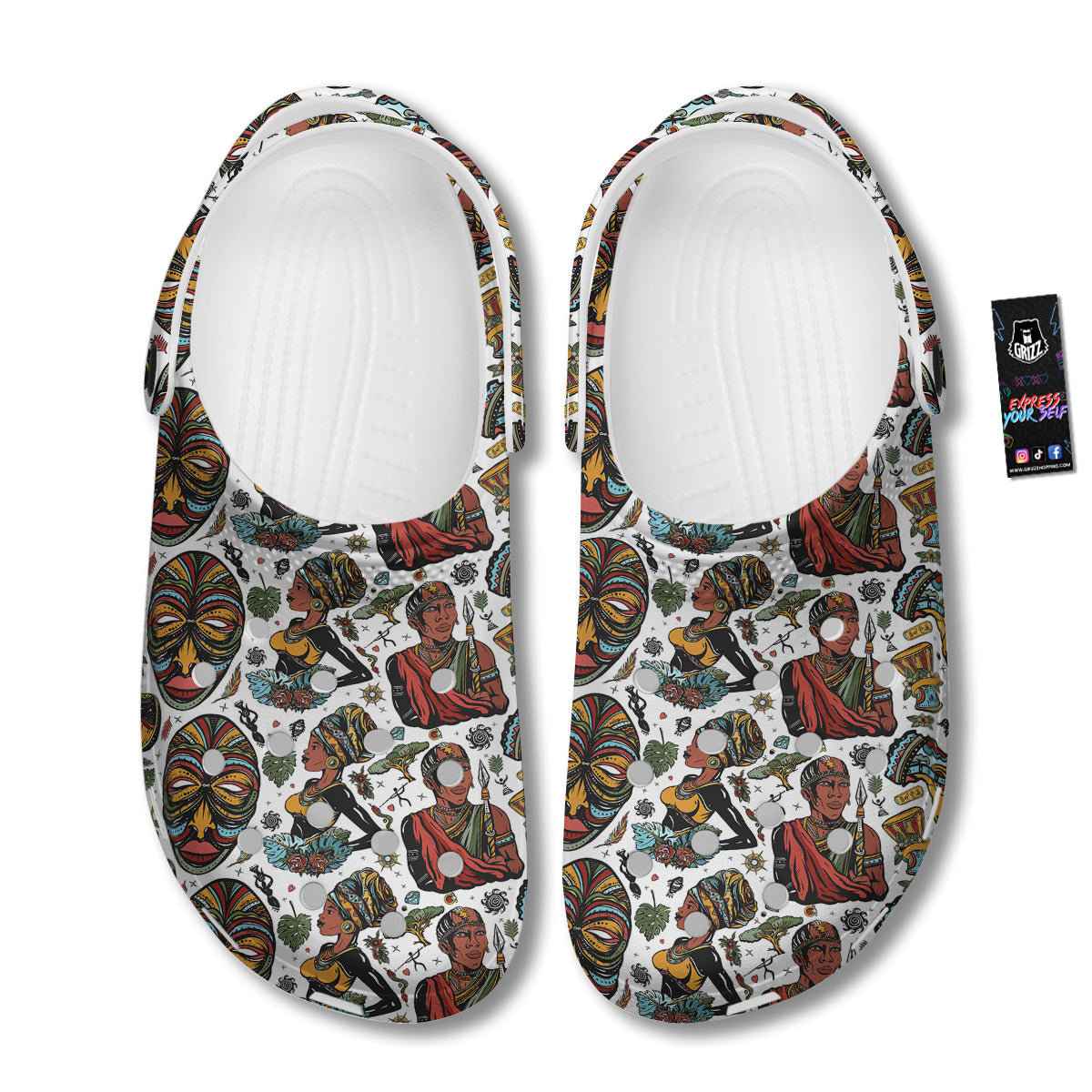 Ethnic Afro African Print Pattern Clog-grizzshop