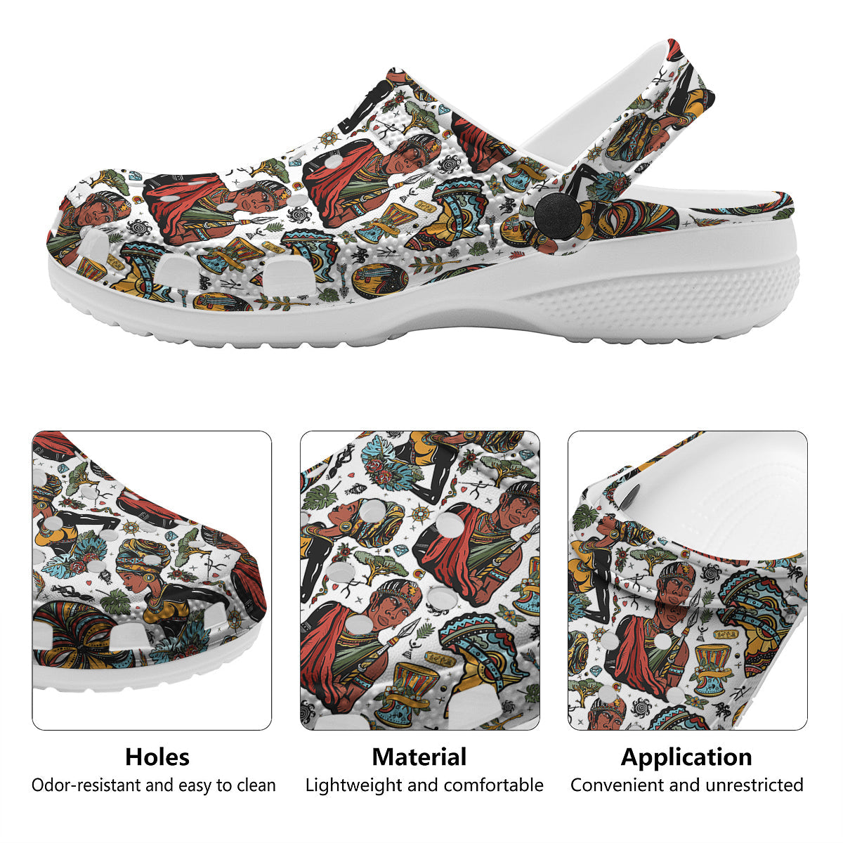 Ethnic Afro African Print Pattern Clog-grizzshop