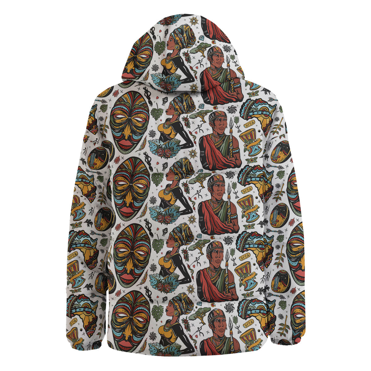 Ethnic Afro African Print Pattern Down Jacket-grizzshop