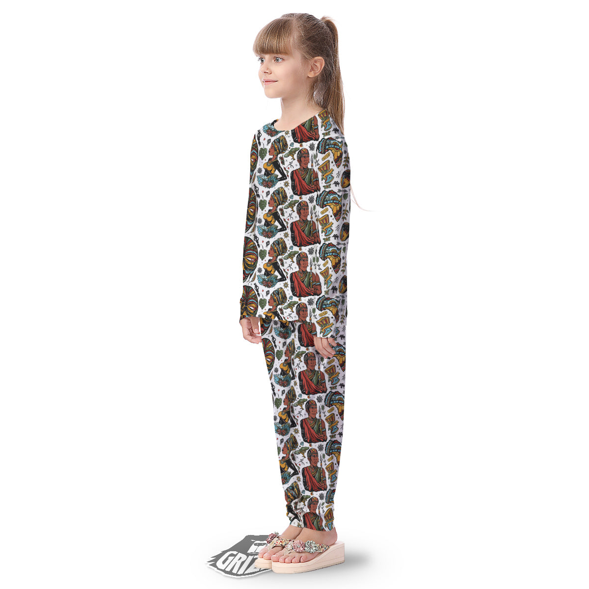 Ethnic Afro African Print Pattern Kid's Pajamas-grizzshop