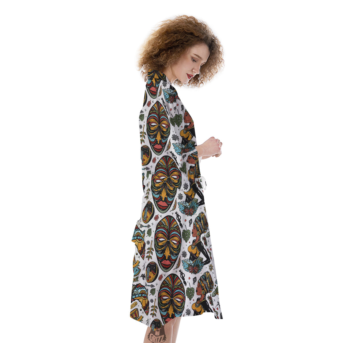 Ethnic Afro African Print Pattern Kimono-grizzshop
