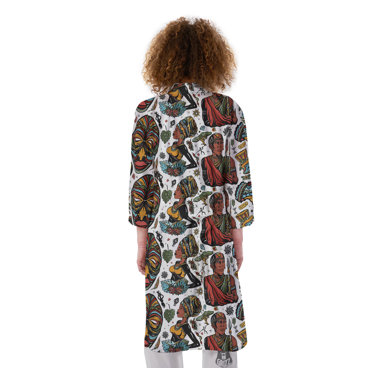 Ethnic Afro African Print Pattern Kimono-grizzshop