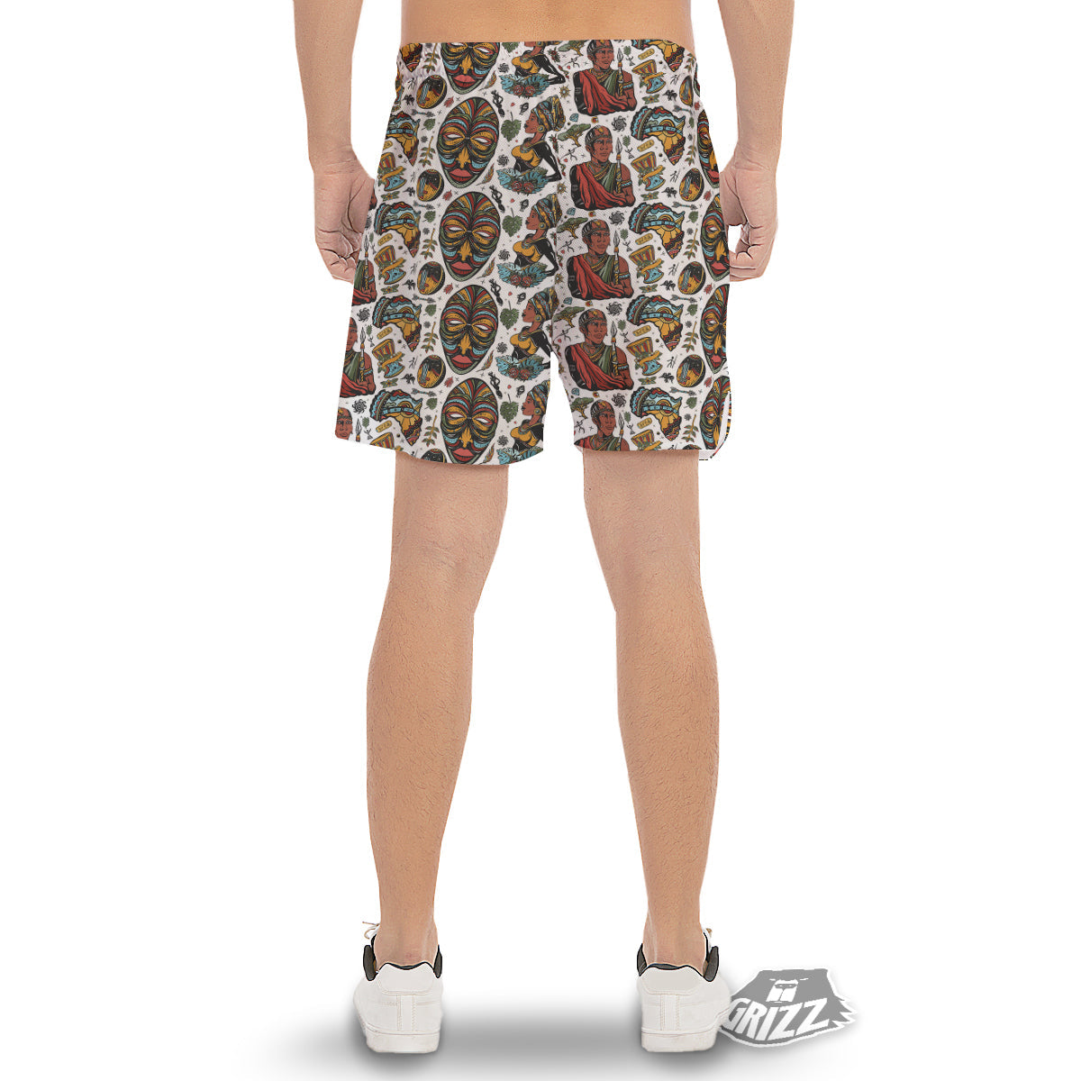 Ethnic Afro African Print Pattern Men's Gym Shorts-grizzshop