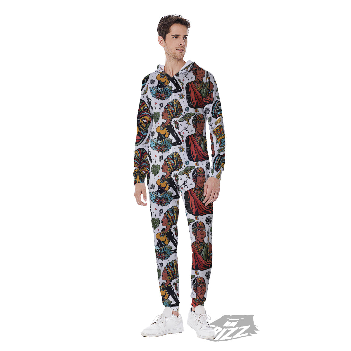 Ethnic Afro African Print Pattern Men's Jumpsuit-grizzshop