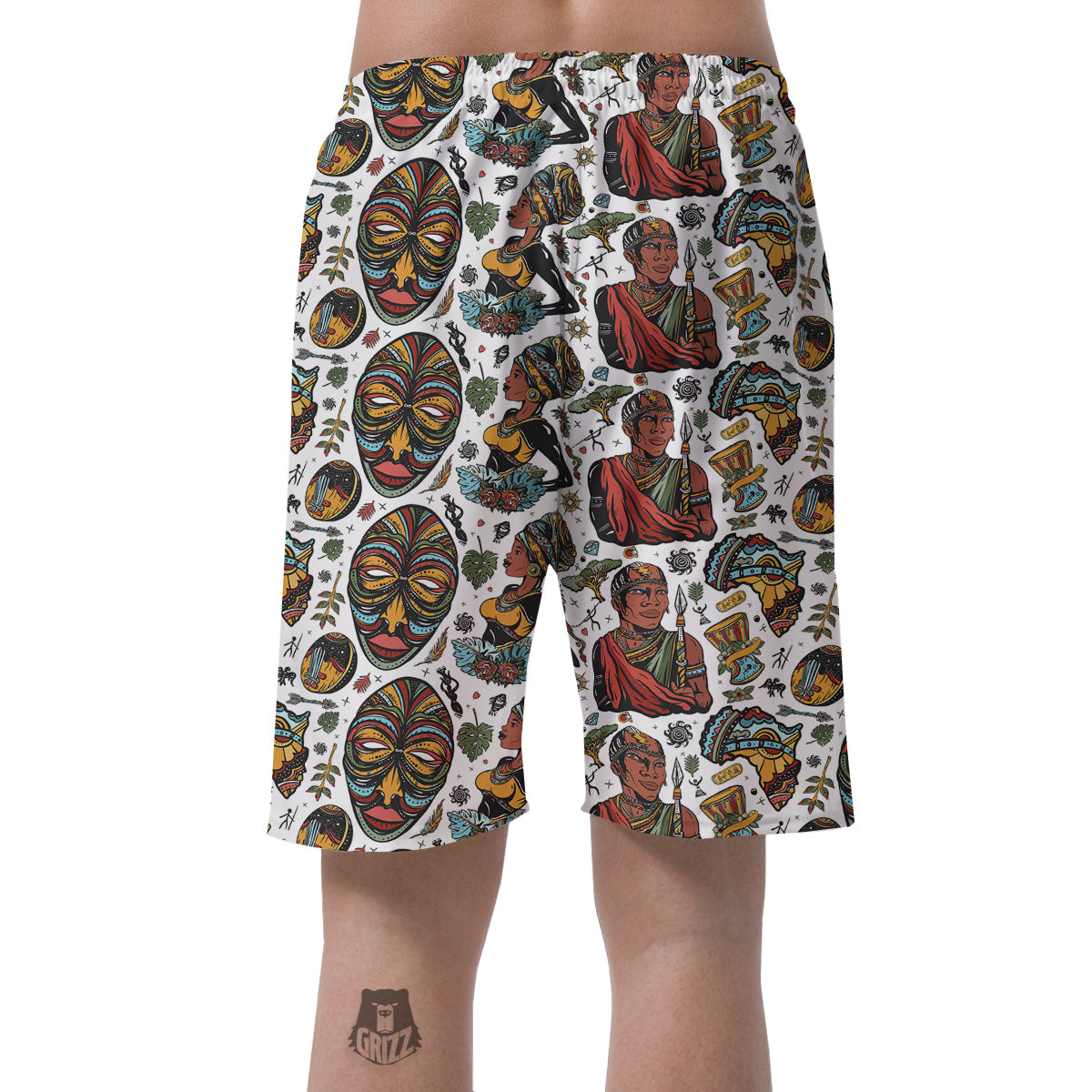 Ethnic Afro African Print Pattern Men's Shorts-grizzshop