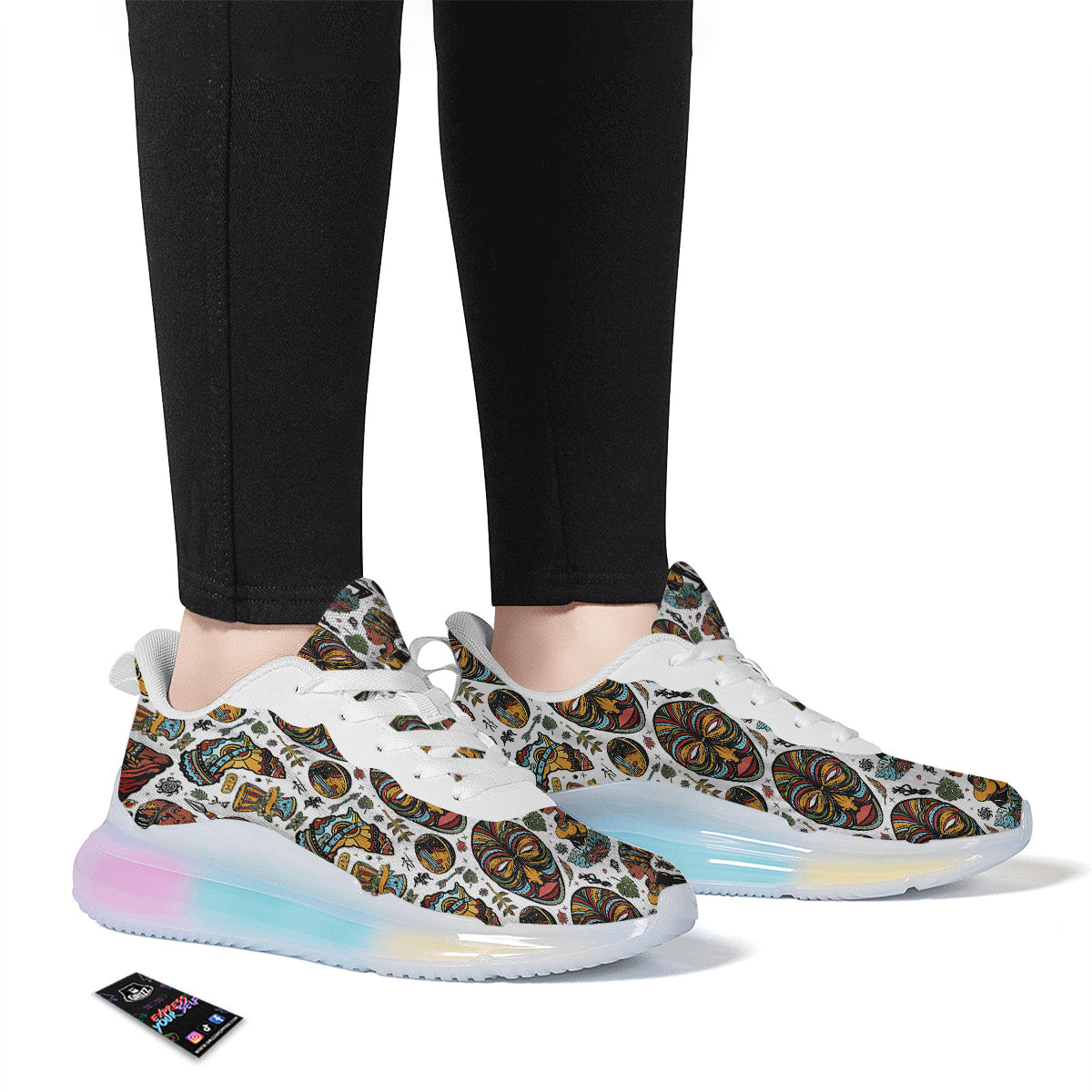 Ethnic Afro African Print Pattern Running Sneakers-grizzshop
