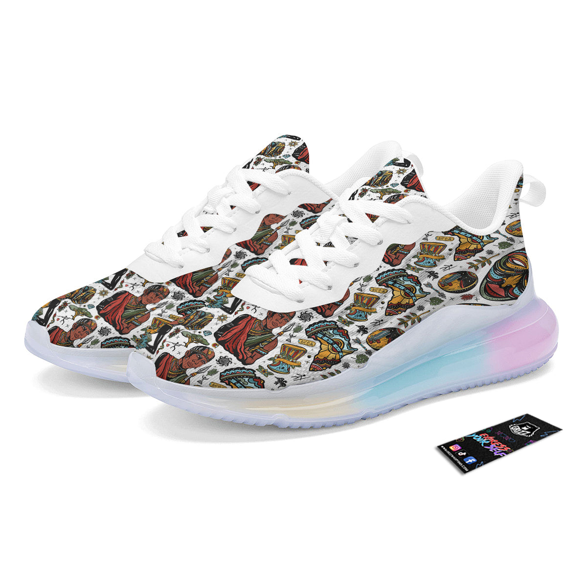 Ethnic Afro African Print Pattern Running Sneakers-grizzshop