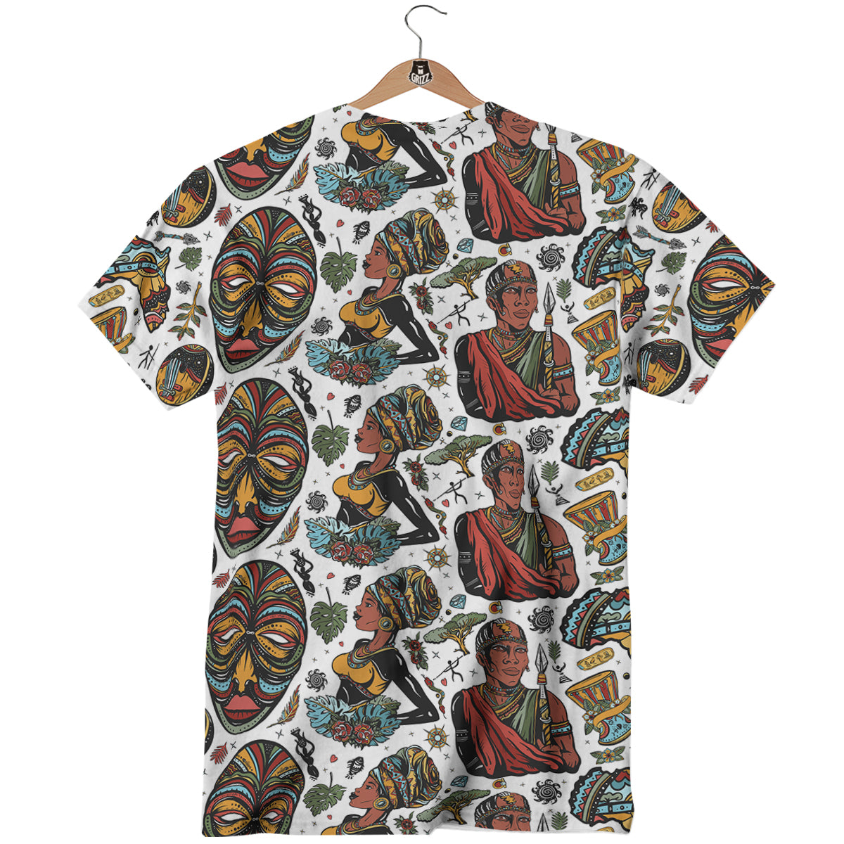 Ethnic Afro African Print Pattern T-Shirt-grizzshop