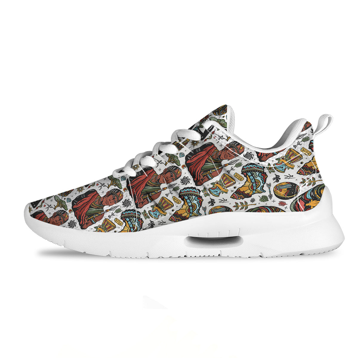 Ethnic Afro African Print Pattern Tennis Shoes-grizzshop