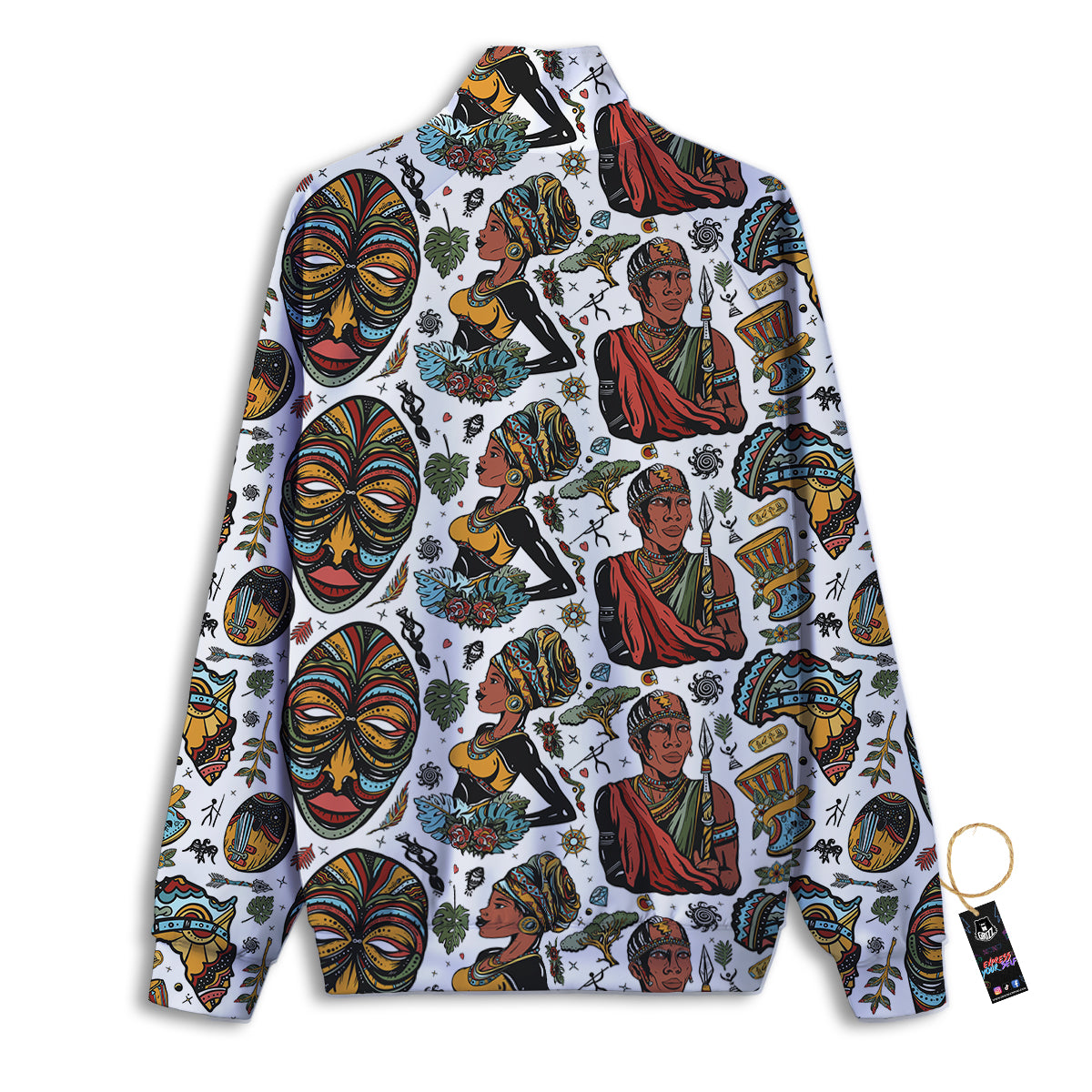 Ethnic Afro African Print Pattern Track Jacket-grizzshop