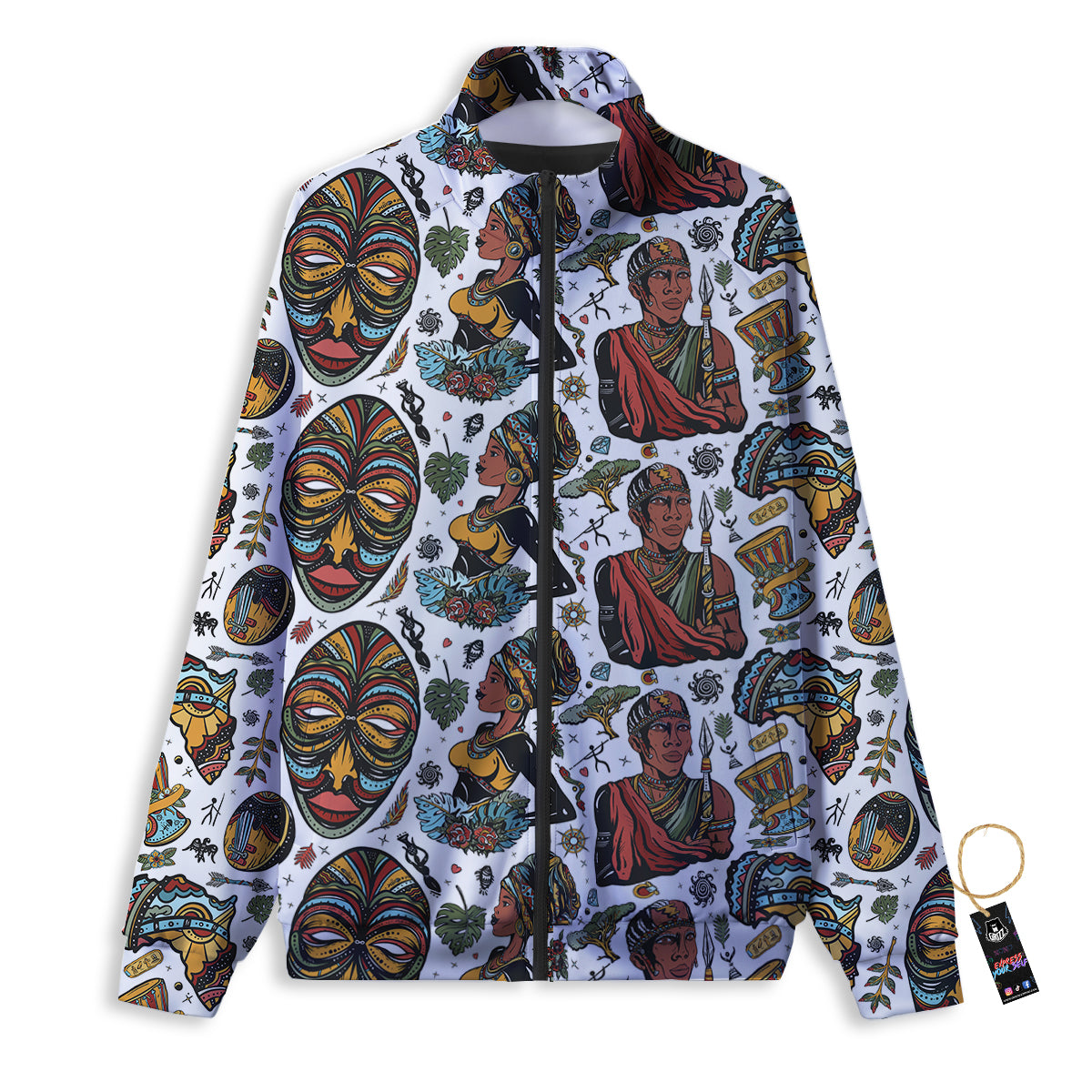 Ethnic Afro African Print Pattern Track Jacket-grizzshop
