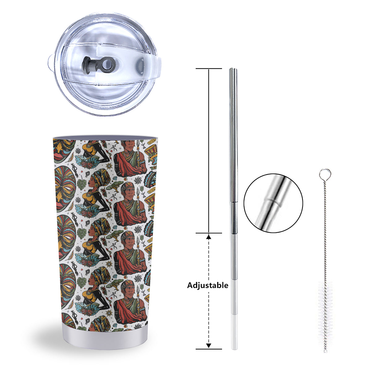 Ethnic Afro African Print Pattern Tumbler-grizzshop