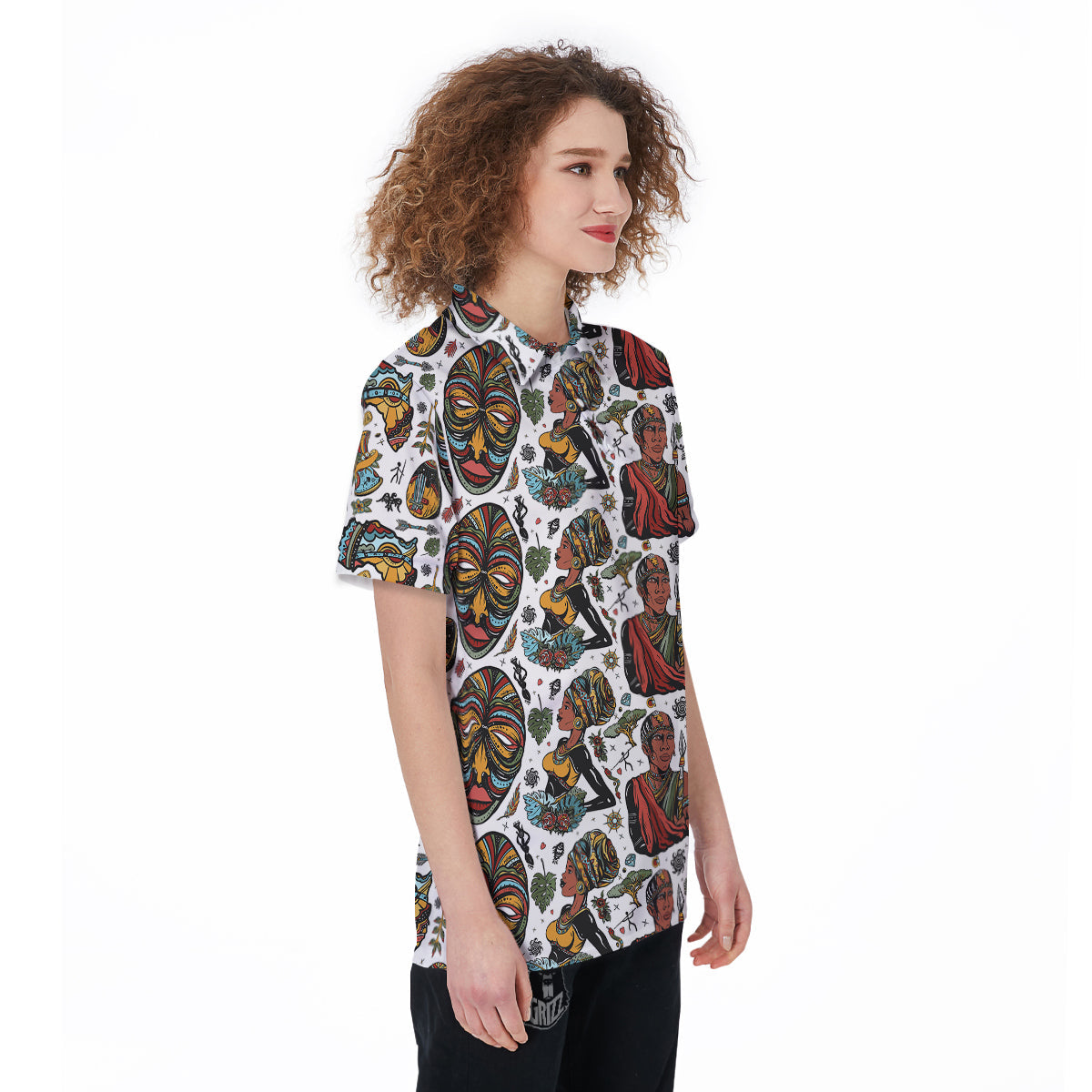 Ethnic Afro African Print Pattern Women's Golf Shirts-grizzshop