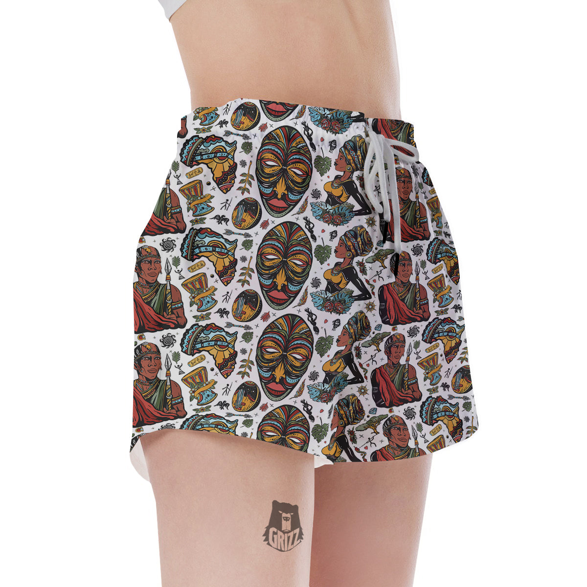 Ethnic Afro African Print Pattern Women's Shorts-grizzshop