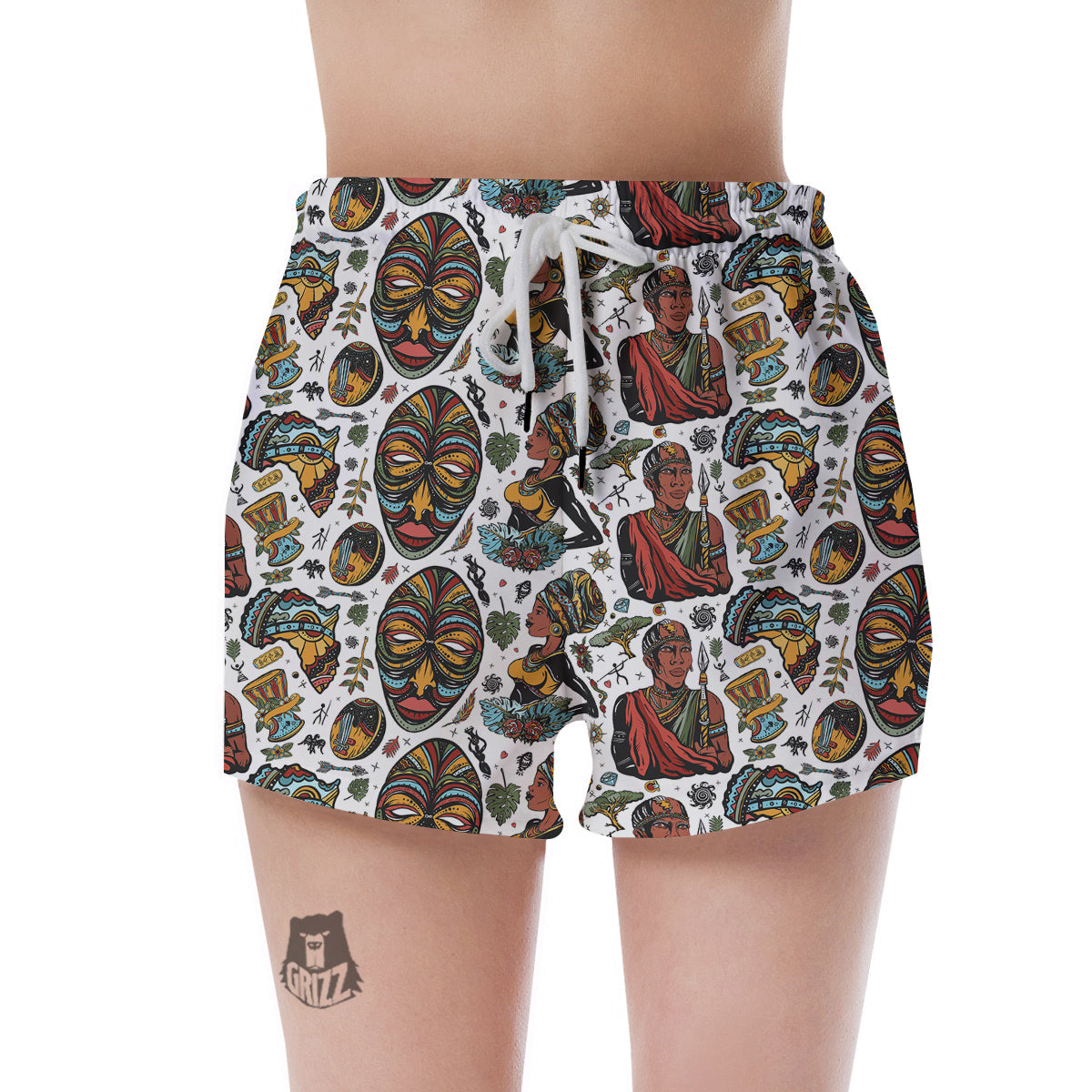 Ethnic Afro African Print Pattern Women's Shorts-grizzshop