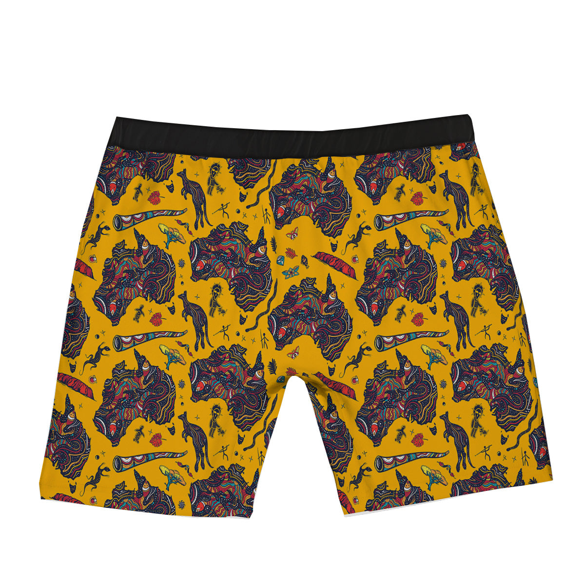 Ethnic Australian Map Tattoo Print Pattern Boxer Briefs-grizzshop
