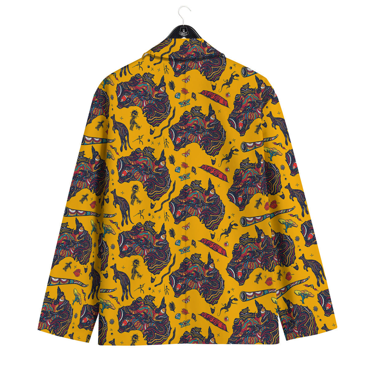 Ethnic Australian Map Tattoo Print Pattern Men's Sport Coat-grizzshop