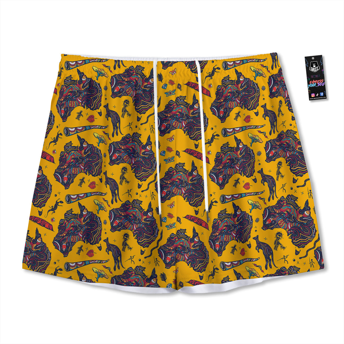 Happy Panda Cute Print Pattern Mesh Shorts