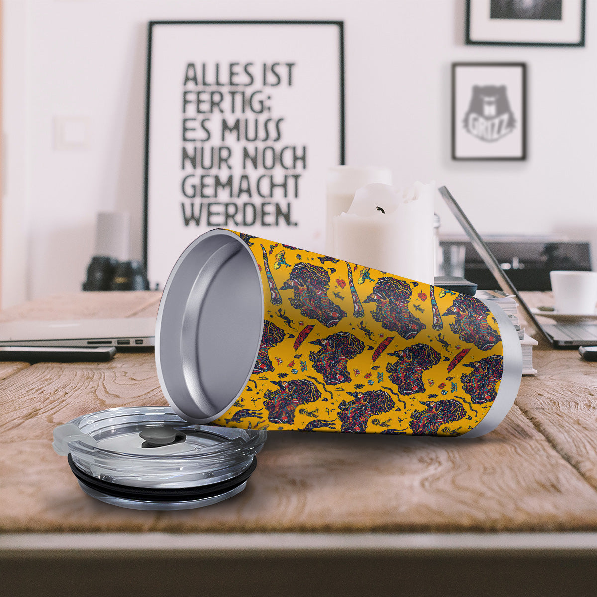 Ethnic Australian Map Tattoo Print Pattern Tumbler-grizzshop