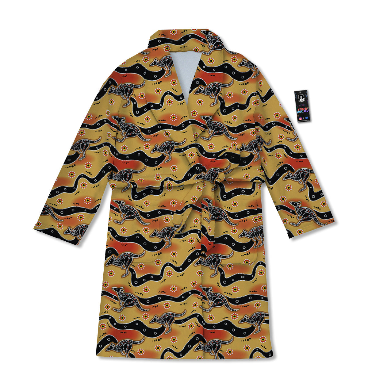 Ethnic Australian Print Pattern Bathrobe-grizzshop