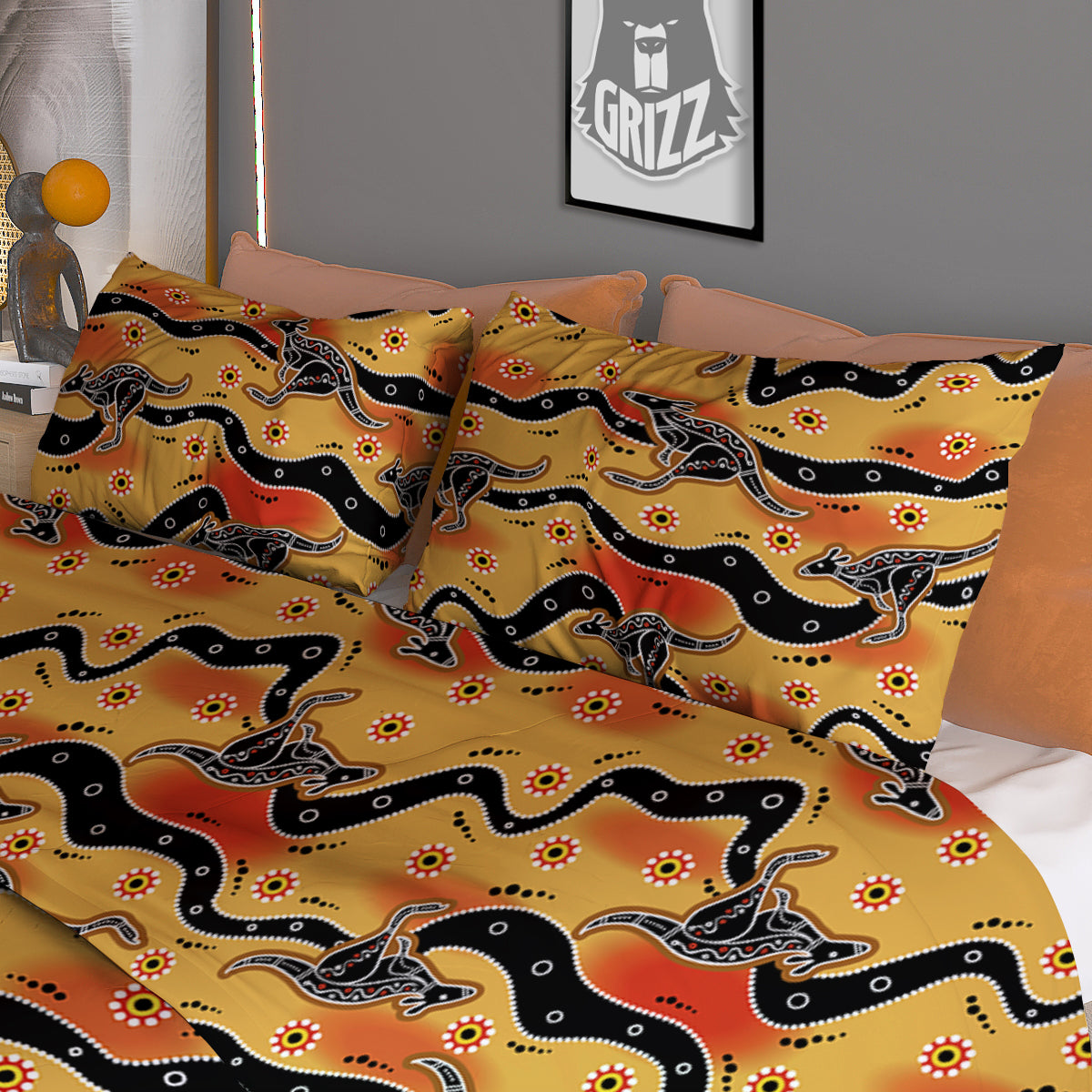 Ethnic Australian Print Pattern Duvet Cover Bedding Set