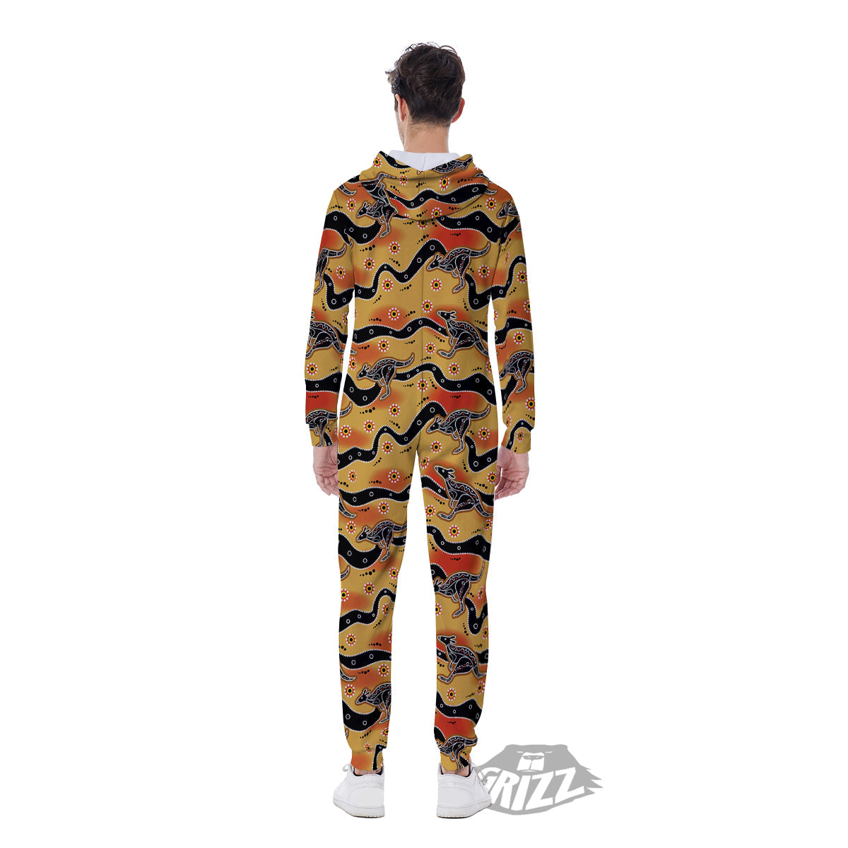 Ethnic Australian Print Pattern Men's Jumpsuit-grizzshop