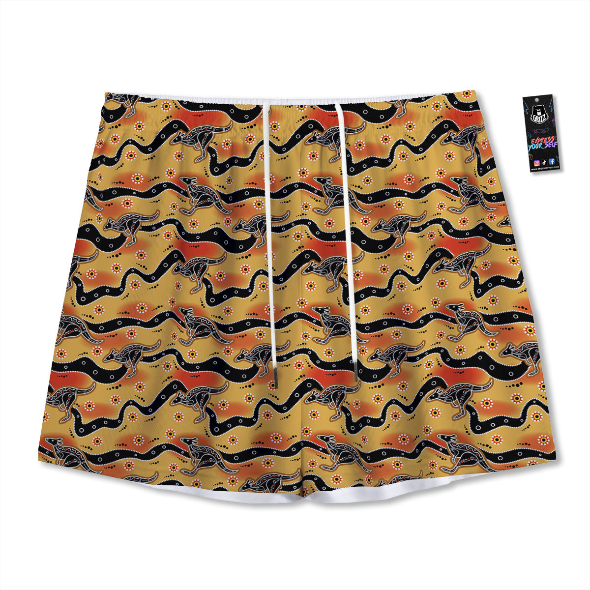 Fresh Leaf Tropical Print Mesh Shorts