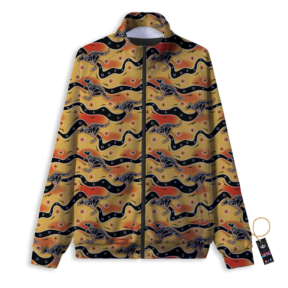 Ethnic Australian Print Pattern Track Jacket-grizzshop