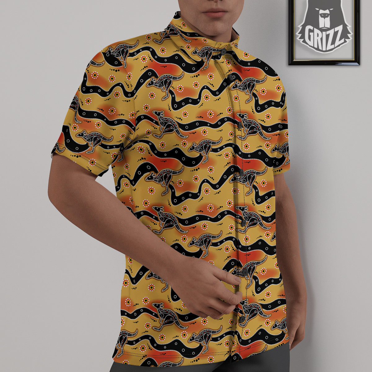 Ethnic Australian Print Pattern Untucked Shirts-grizzshop