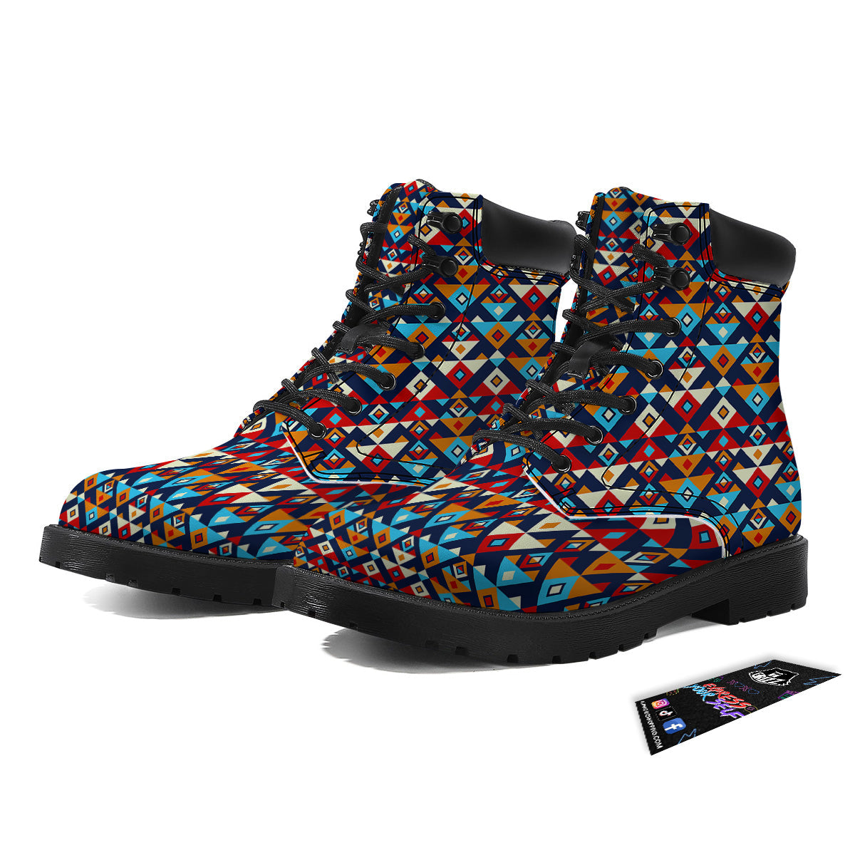 Ethnic Boho Colorful Print Pattern Boots-grizzshop