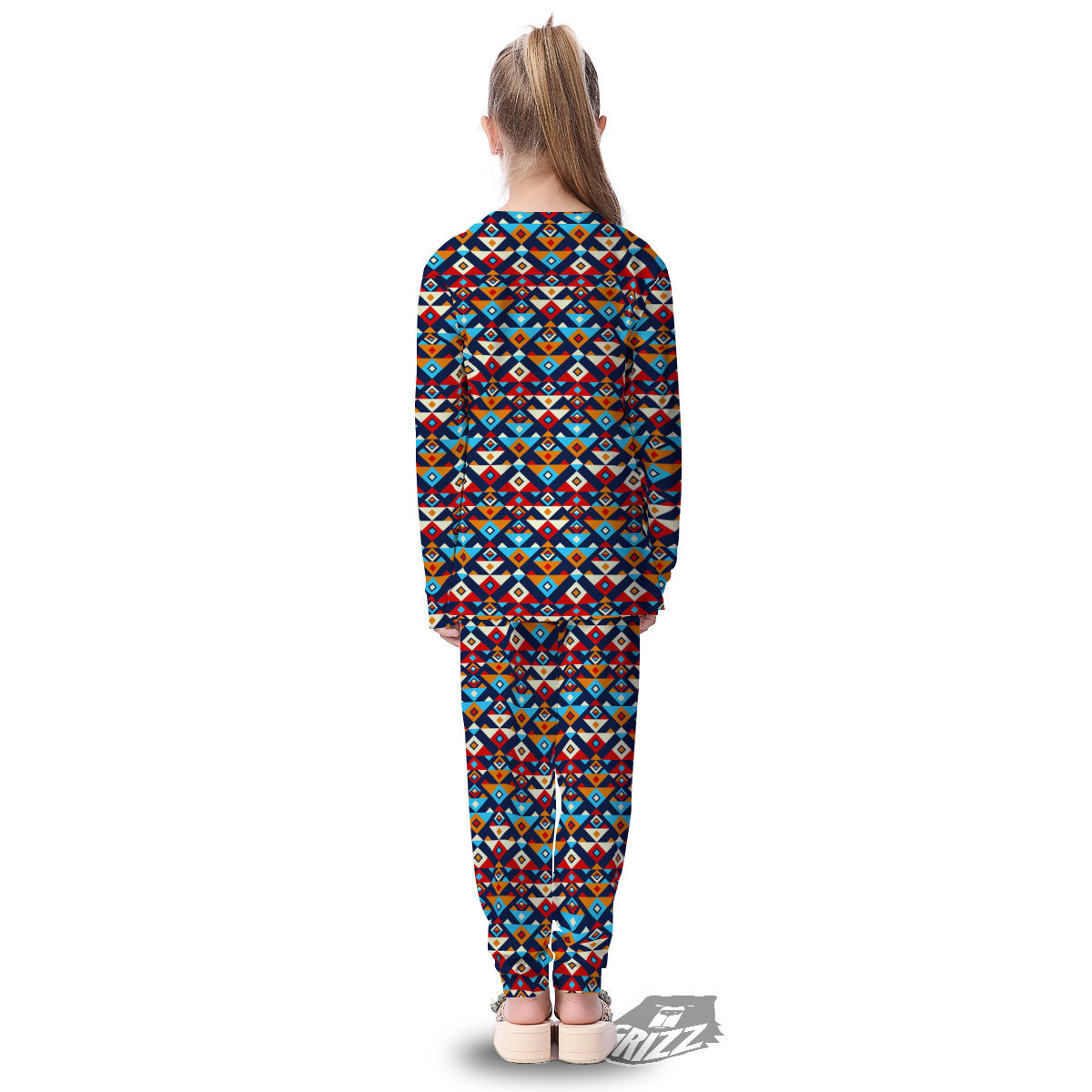 Ethnic Boho Colorful Print Pattern Kid's Pajamas-grizzshop