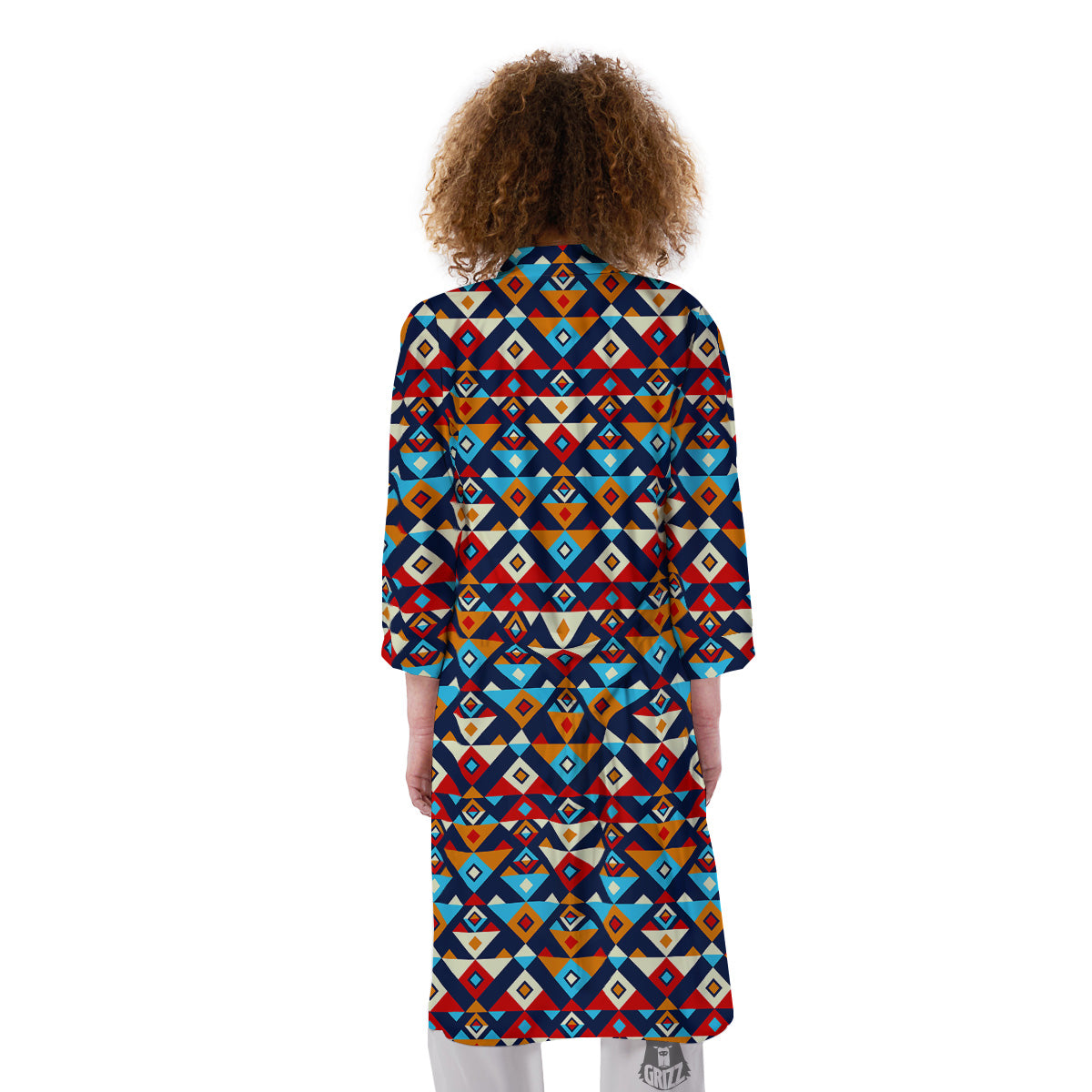 Ethnic Boho Colorful Print Pattern Kimono-grizzshop