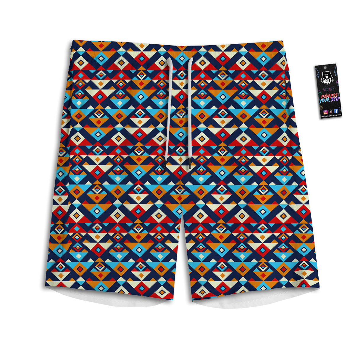 Ethnic Boho Colorful Print Pattern Men's Athletic Shorts