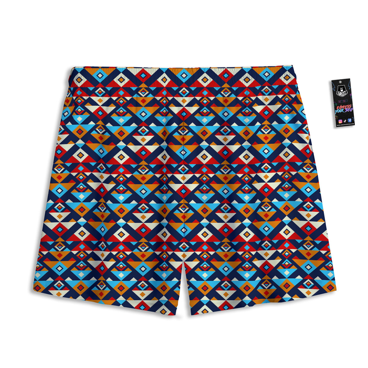 Harlequin Green Print Pattern Mesh Shorts