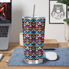 Ethnic Boho Colorful Print Pattern Tumbler-grizzshop