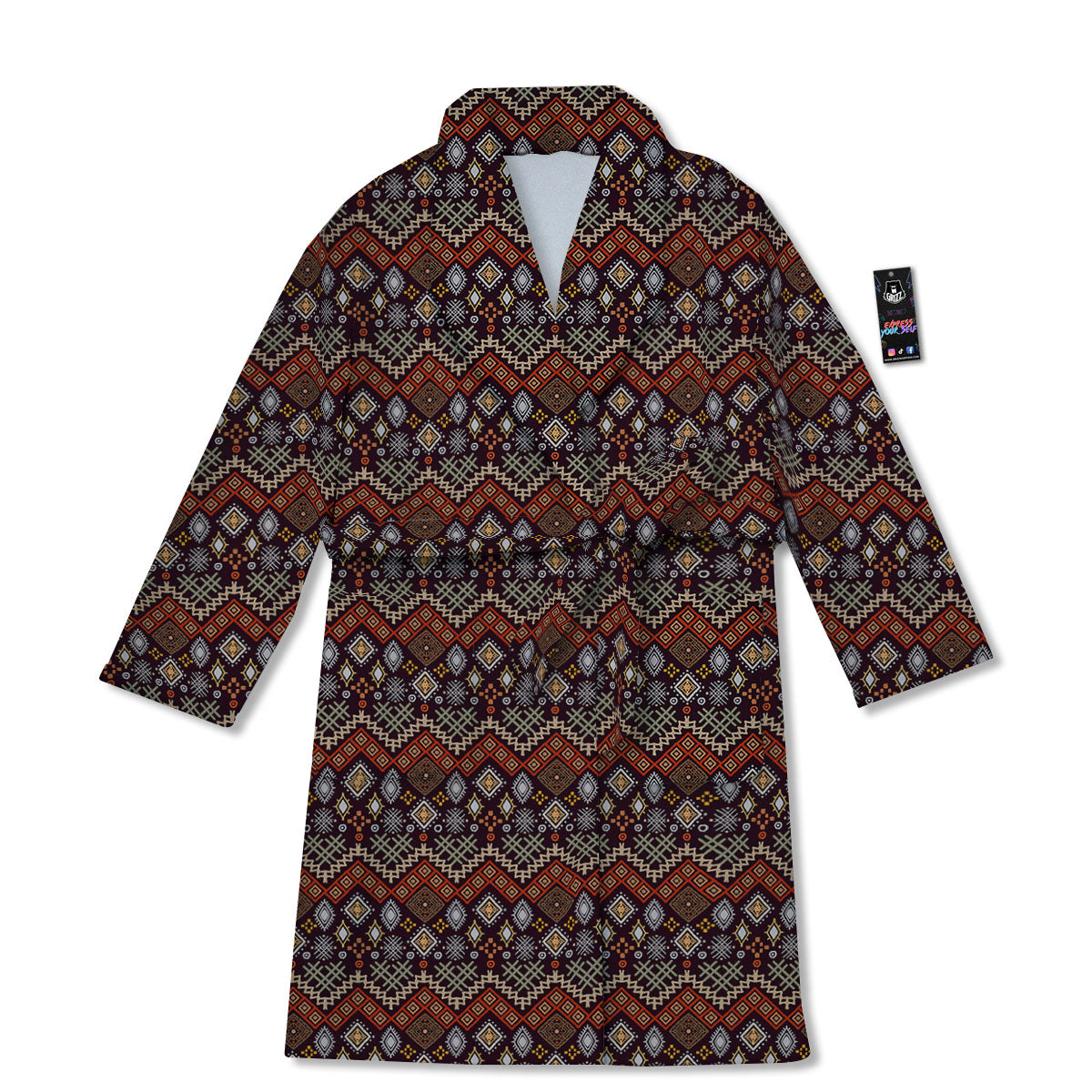 Ethnic Boho Print Pattern Bathrobe-grizzshop