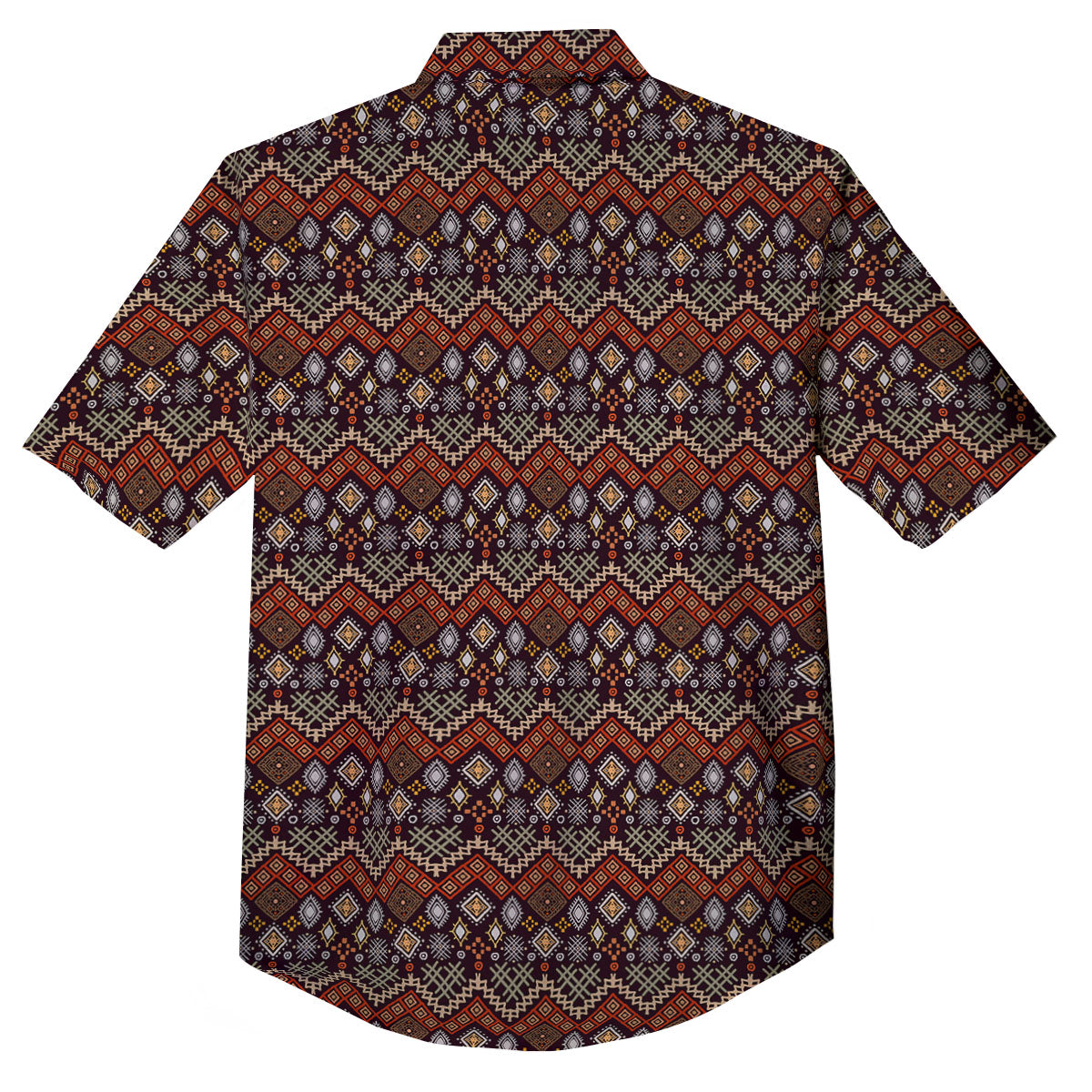 Ethnic Boho Print Pattern Button Up Shirt-grizzshop