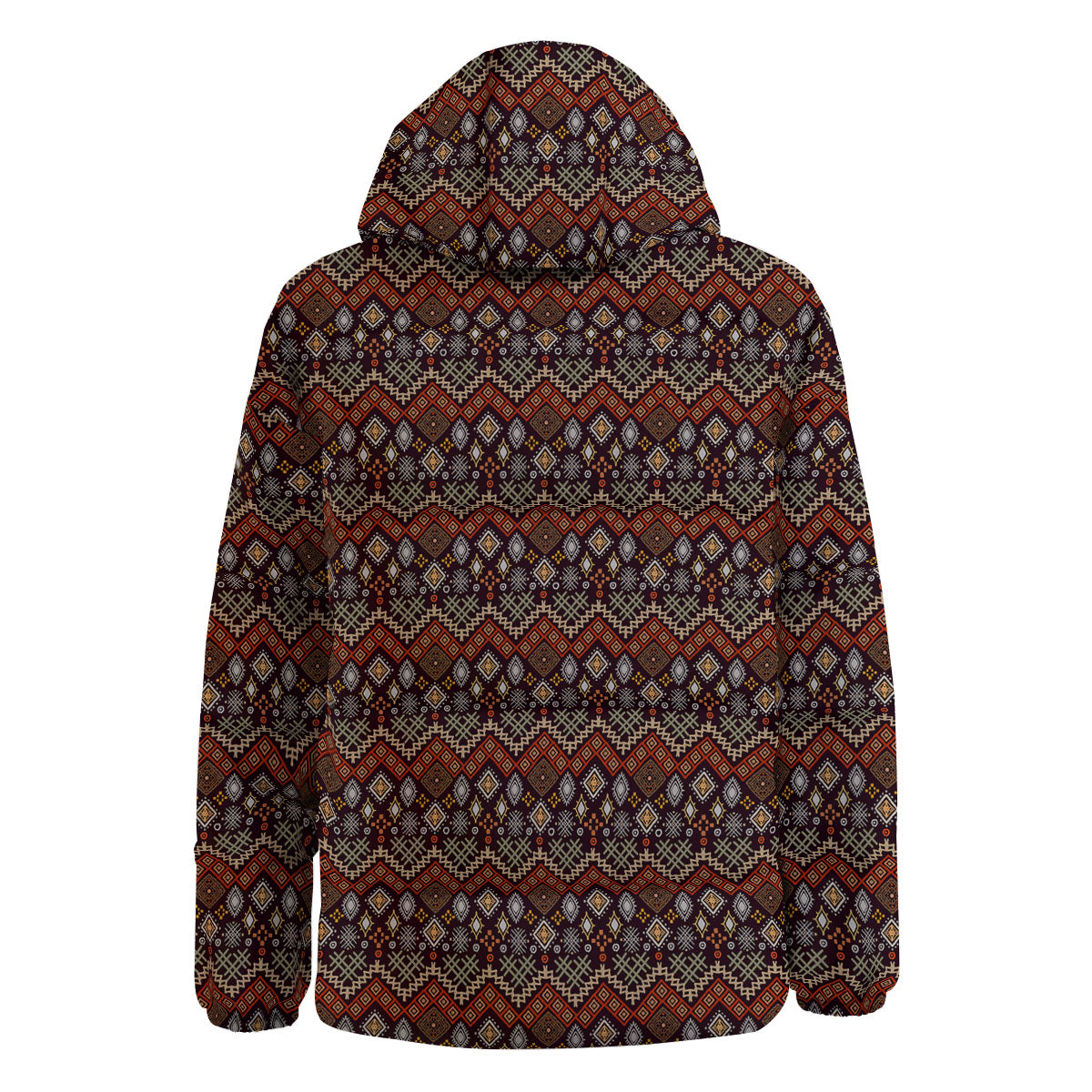 Ethnic Boho Print Pattern Down Jacket-grizzshop