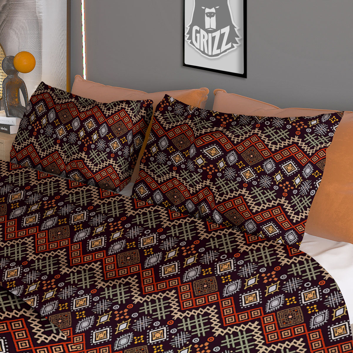Floral Hummingbird Dark Blue Print Duvet Cover Bedding Set
