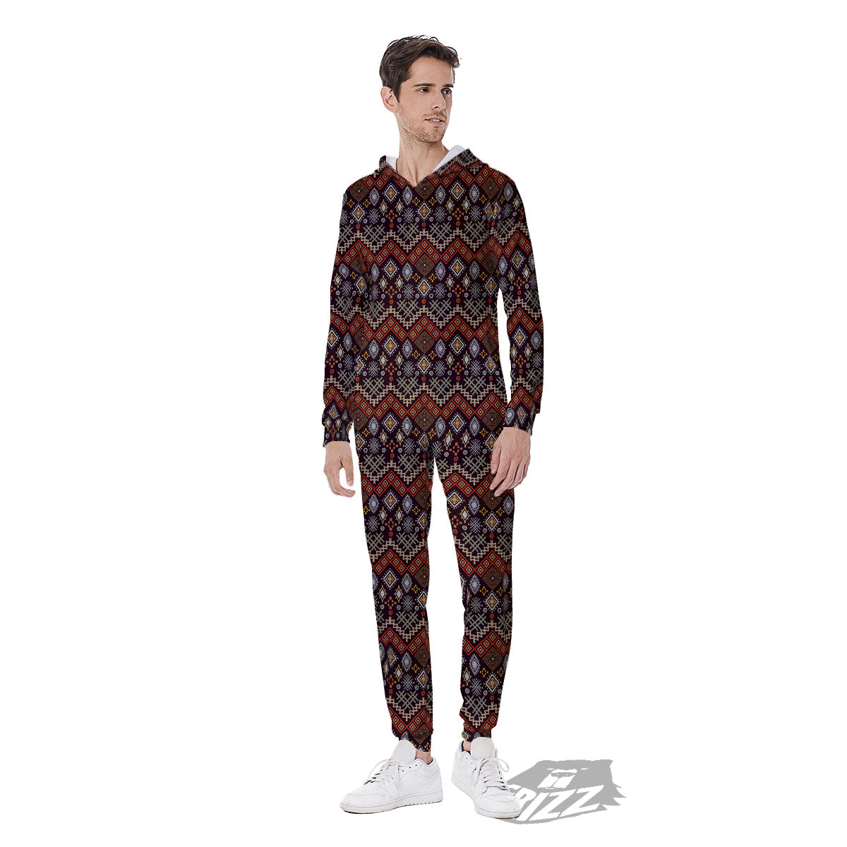 Ethnic Boho Print Pattern Men's Jumpsuit-grizzshop
