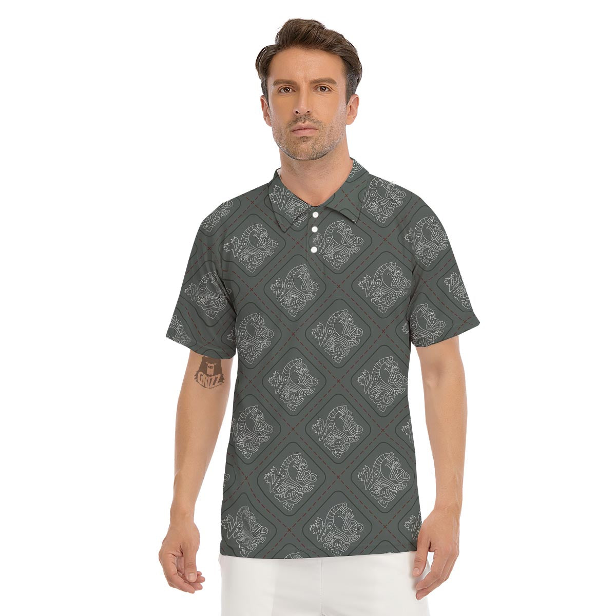 Ethnic Celtic Viking Men's Golf Shirts-grizzshop