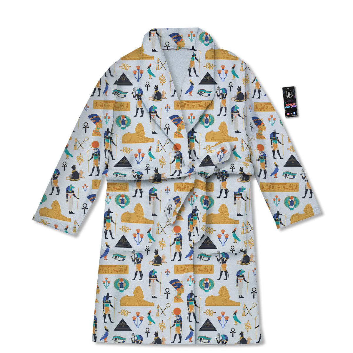 Ethnic Egyptian Print Pattern Bathrobe-grizzshop