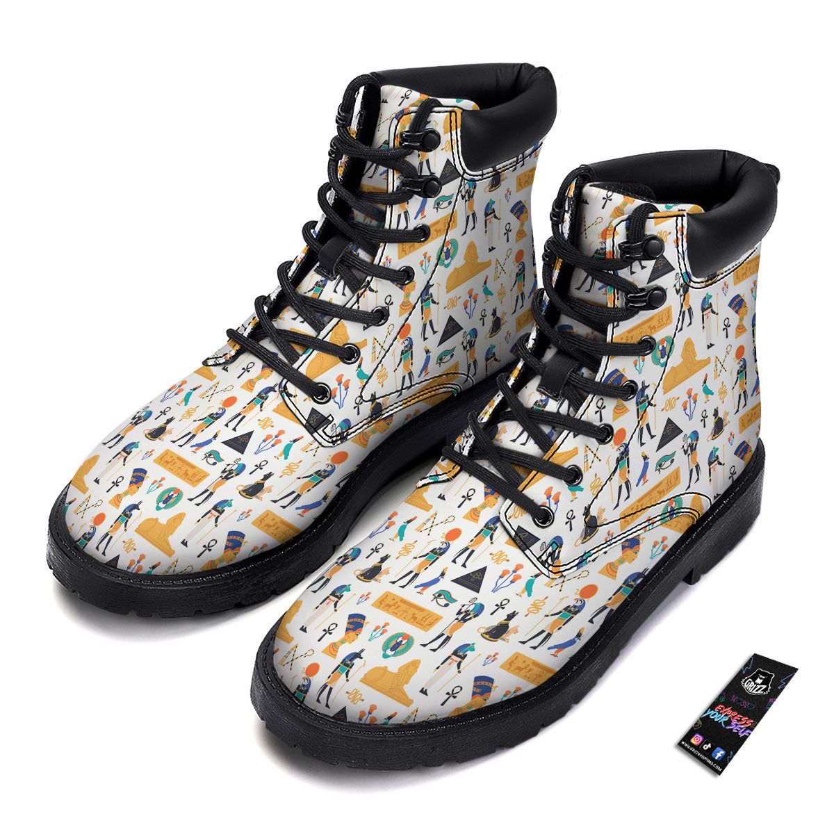 Ethnic Egyptian Print Pattern Boots-grizzshop