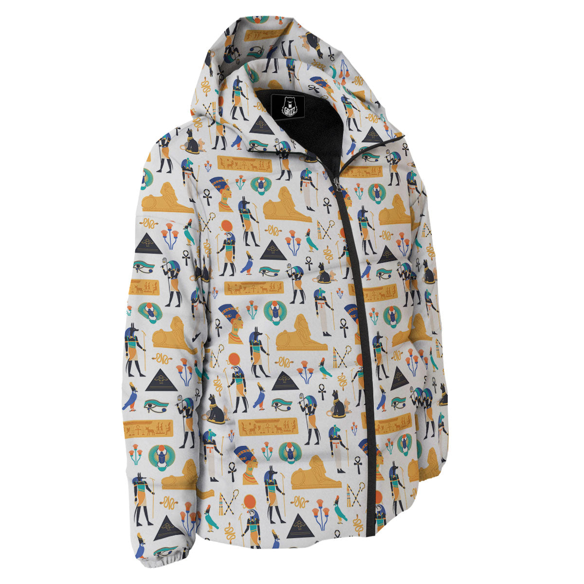 Ethnic Egyptian Print Pattern Down Jacket-grizzshop