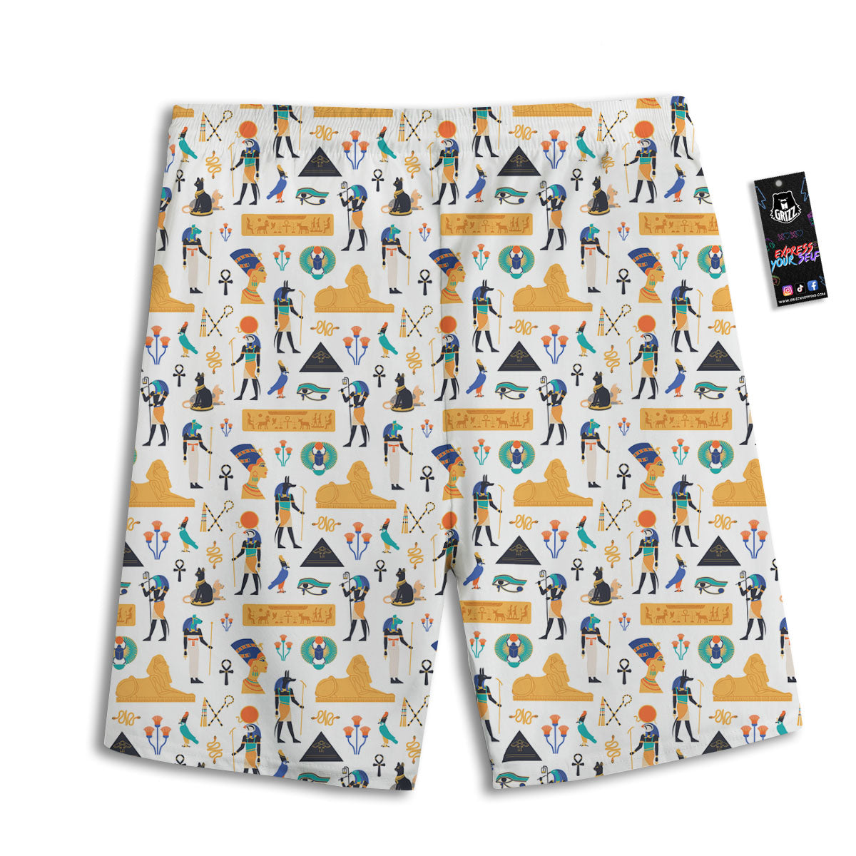 Feather Peacock Print Pattern Men's Athletic Shorts
