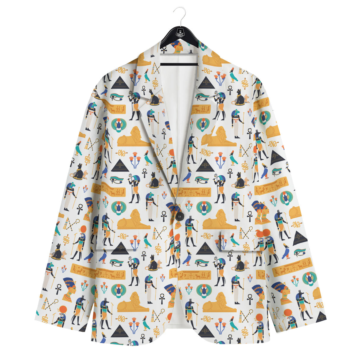 Ethnic Egyptian Print Pattern Men's Sport Coat-grizzshop
