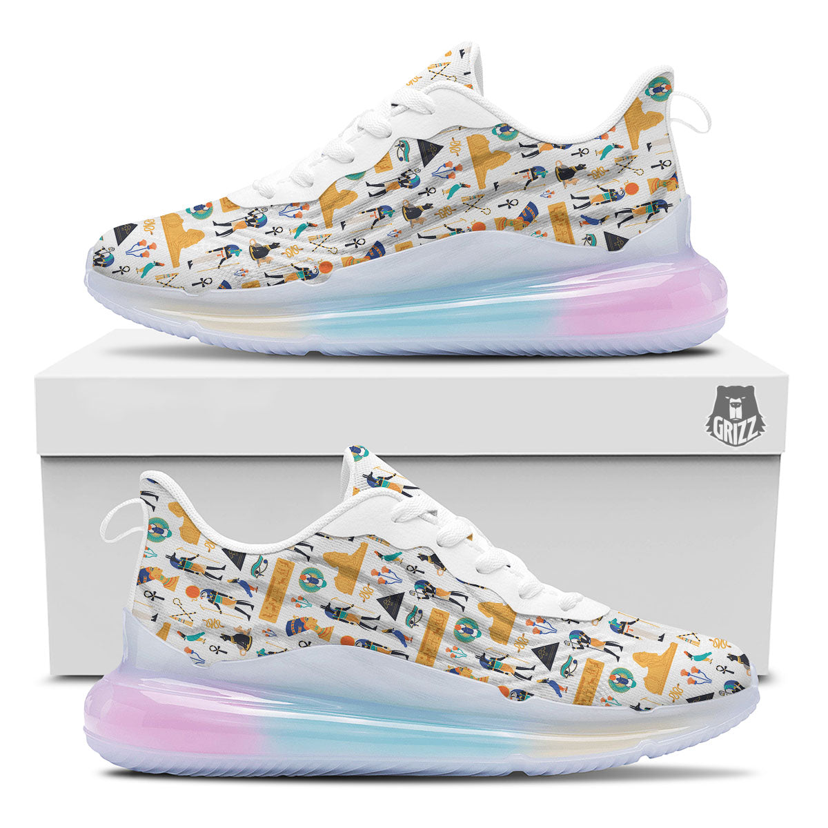 Ethnic Egyptian Print Pattern Running Sneakers-grizzshop