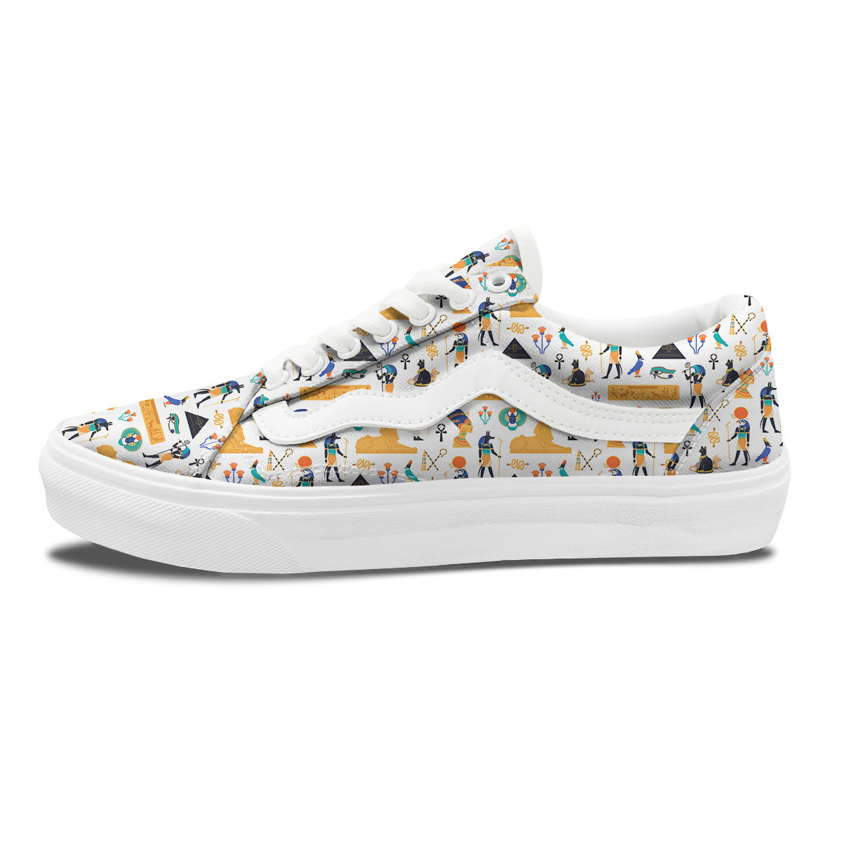 Ethnic Egyptian Print Pattern Skate Shoes-grizzshop