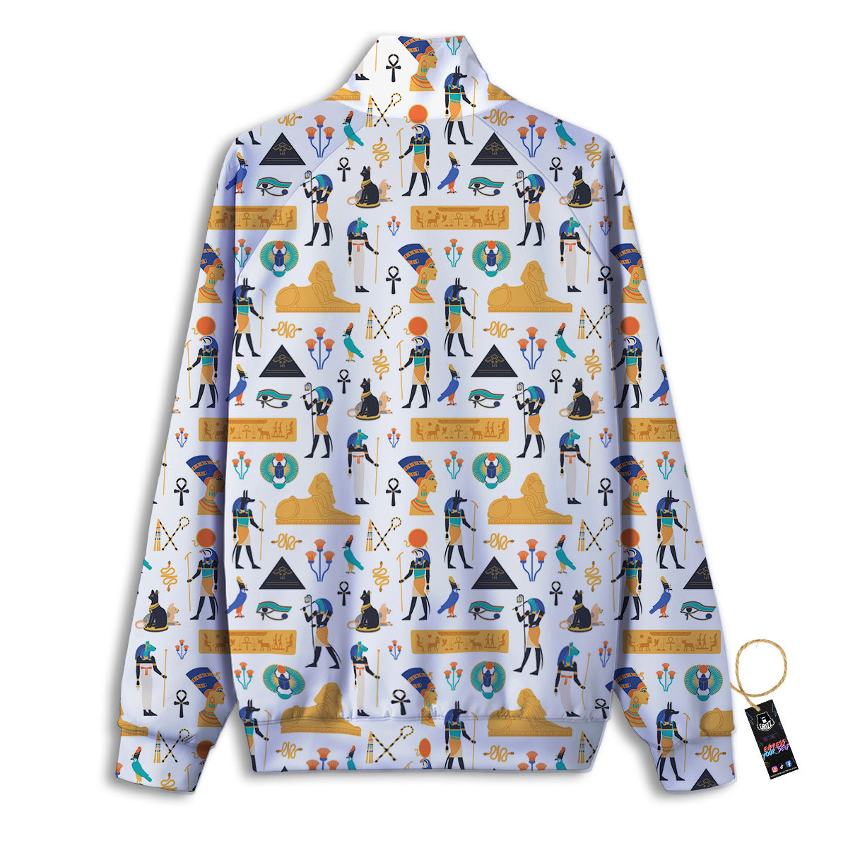 Ethnic Egyptian Print Pattern Track Jacket-grizzshop