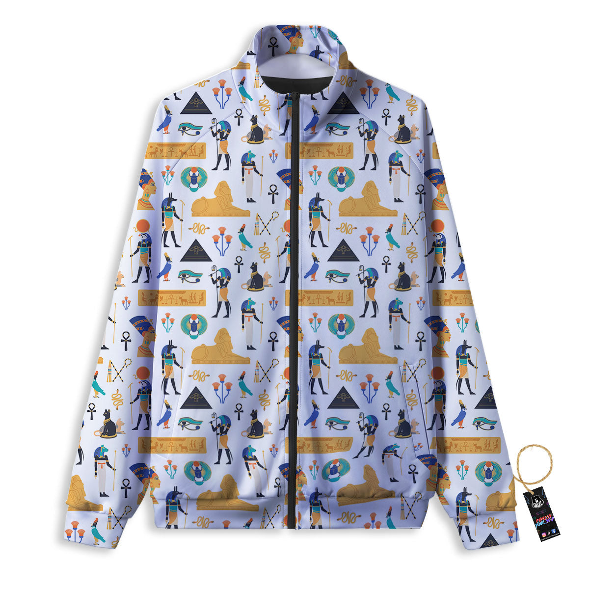 Ethnic Egyptian Print Pattern Track Jacket-grizzshop